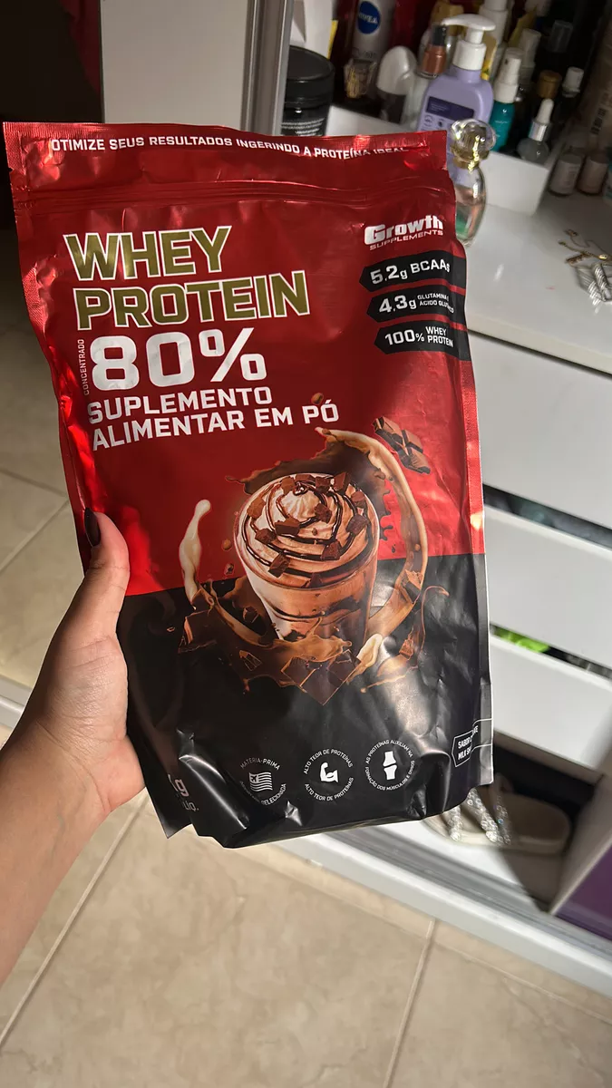 Foto real do cliente Lucas — Whey Growth 80% sabor Chocolate Milkshake